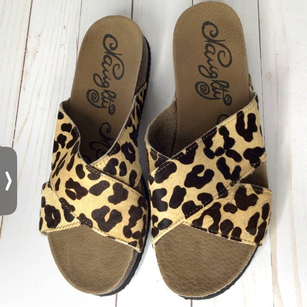 Naughty Monkey Animal Print Slide Sandals Size 8.5 NIB